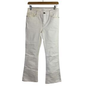 Frame Womens Le Crop Mini Bootcut Jeans Denim White Size 25